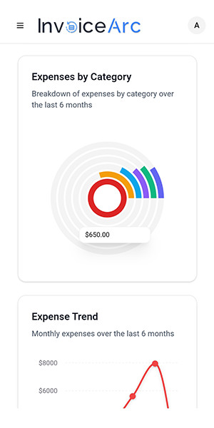 InvoiceArc Mobile Settings View