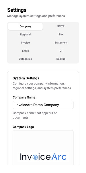InvoiceArc Mobile Dashboard View
